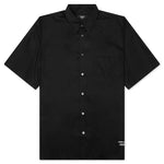 Curved Hem Short Sleeve Shirt - Black