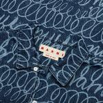 Bleached Echoes Organic Poplin Bowling Shirt - Blue Kyanite