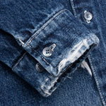 Virgin Wool Shirt With Knitted Patches - Deep Blue