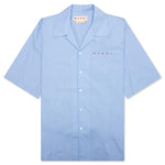 Boxy Fit Logo Bowling Shirt - Iris Blue