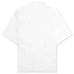 Poplin Bowling Shirt with Mended Patch - Lily White