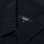Curved Hem Nylon Short Sleeve Shirt - Navy/White