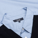 Mixed Material Shirt - Sax/Navy