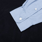 Mixed Material Shirt - Sax/Navy