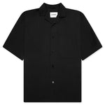 Glass Finish Cotton Poplin Shirt - Black