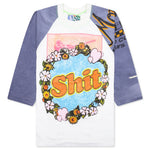 Shit Fuck Raglan Tee Shirt - Multi