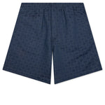 Shiny Monogram 72 Denim Bermuda Shorts - Grey/Blue