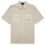 Short Sleeve Cotton Overshirt - Beige