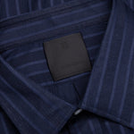 Cotton Voile Shirt With Stripes - Navy