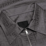 Short Sleeves Boxy Fit Zipped Shirt - Titanium