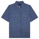 Logo Embroidered Short-Sleeve Shirt - Denim Blue