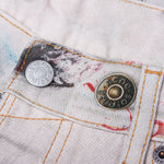 Denim Shorts - White/Multi