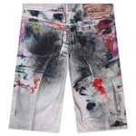 Denim Shorts - White/Multi