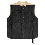 Sl Tommy Jumbo Sleeveless Denim Jacket - Parchment/Black