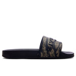 Slide Flat Sandals - Black/Khaki