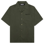 Solid Color Hawaiian S/S Shirt - Olive Drab