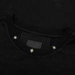 Star Print Sleeveless Big Armhole T-Shirt - Black