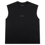 Tarot Print Cotton Tank Top- Black