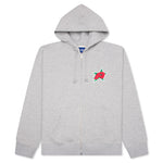 Star A Zip Up Hoodie - Heather Grey