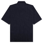 Stripe Button-Up Shirt - Navy/White
