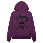 Skull & Bones Pigment Dyed Hoodie - Purple