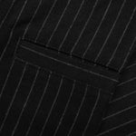 Wool Stripe Beach Pant - Black