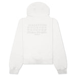 Reverse Applicated Stitch Logo Zipped Hoodie - Ecru