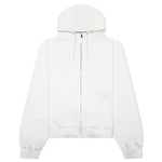 Reverse Applicated Stitch Logo Zipped Hoodie - Ecru