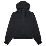 Reverse Applicated Stitch Logo Zipped Hoodie - Washed Black
