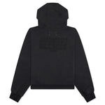 Reverse Applicated Stitch Logo Zipped Hoodie - Washed Black