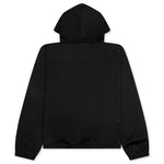 Shiny Cotton Jersey Technical Hooded Sweatshirt - Black