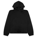 Shiny Cotton Jersey Technical Hooded Sweatshirt - Black