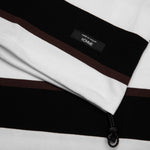 Cotton Jersey Multi Border T-Shirt - Black/Brown/White