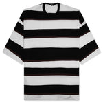 Cotton Jersey Multi Border T-Shirt - Black/Brown/White