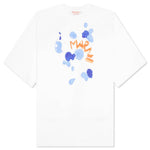 Organic Cotton T-Shirt With Marni Dripping Print - Lily White