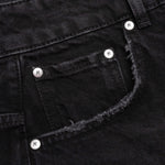 Tailored Denim Shorts - Black