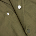 Textured Nylon Hooded Coaches Jacket - Military