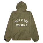 Textured Nylon Hooded Coaches Jacket - Military
