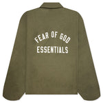 Textured Nylon Trucker Jacket - Military