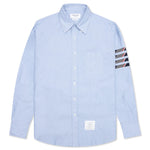 Thom Brown Seamed 4-Bar Oxford Straight Fit Shirt - Light Blue