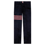 Belt Loop Straight Leg w/ Silk 4 Bar Trouser - Navy