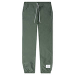Contrast White Stitching Track Pants - Dark Green