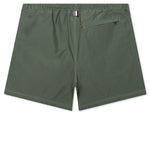 Contrast White Stitching Track Shorts - Dark Green