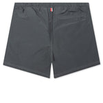 Contrast White Stitching Track Shorts - Med Grey