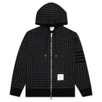 Cotton Gunclub Check Jacquard 4-Bar Zip Hoodie - Black