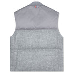 Downfilled Snap Front Vest - Light Grey