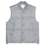 Downfilled Snap Front Vest - Light Grey