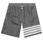 Mid Thigh 4 Bar Shorts - Silver
