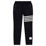 Snap Front Elastic Track Trouser - Navy