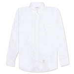 Solid Oxford Straight Fit Button Down L/S Shirt - White